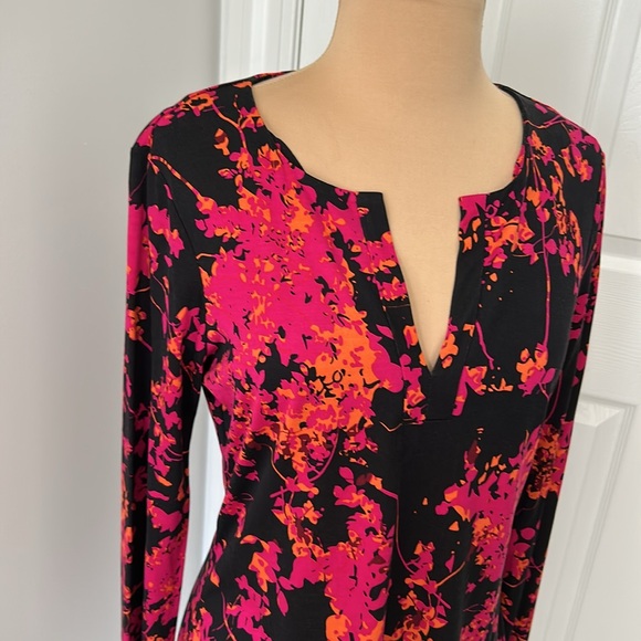 Diane von Furstenberg Silk Reina Long Sleeve Floral Daze Shift Dress - Picture 5 of 10